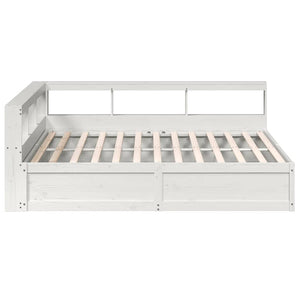 vidaXL Bookcase Bed without Mattress White 200x200cm Solid Wood Pine