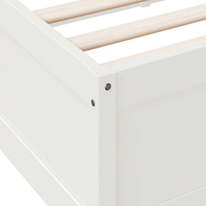 vidaXL Bookcase Bed without Mattress White 200x200cm Solid Wood Pine