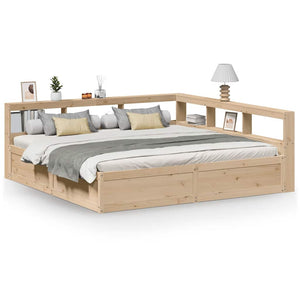 vidaXL Bookcase Bed without Mattress 180x200cm Solid Wood Pine