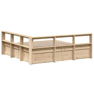 vidaXL Bookcase Bed without Mattress 180x200cm Solid Wood Pine