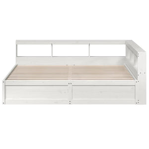 vidaXL Bookcase Bed without Mattress White 180x200cm Solid Wood Pine