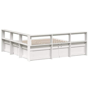 vidaXL Bookcase Bed without Mattress White 180x200cm Solid Wood Pine