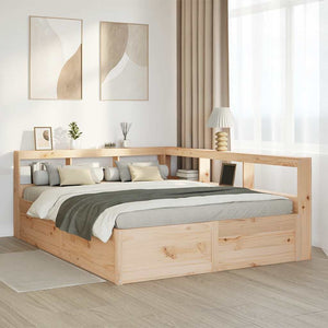 vidaXL Bookcase Bed without Mattress 160x200cm Solid Wood Pine