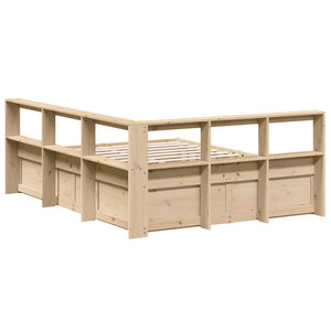 vidaXL Bookcase Bed without Mattress 160x200cm Solid Wood Pine