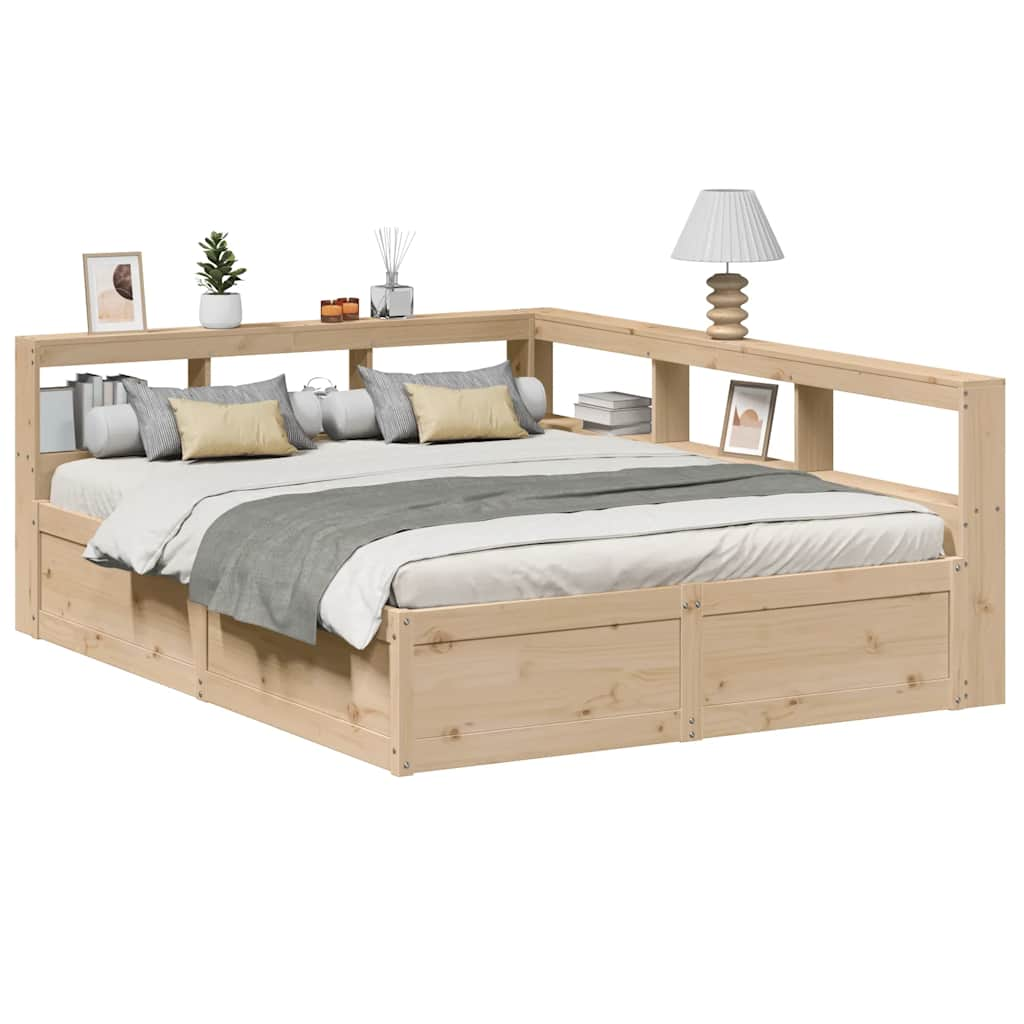 vidaXL Bookcase Bed without Mattress 160x200cm Solid Wood Pine