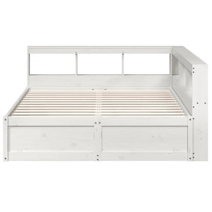 vidaXL Bookcase Bed without Mattress White 160x200cm Solid Wood Pine