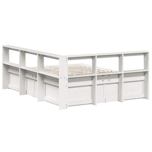 vidaXL Bookcase Bed without Mattress White 160x200cm Solid Wood Pine