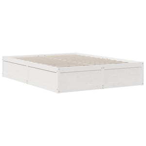 vidaXL Bookcase Bed without Mattress White 160x200cm Solid Wood Pine