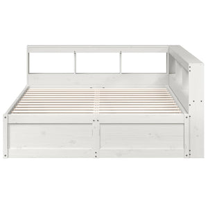 vidaXL Bookcase Bed without Mattress White 150x200cm Solid Wood Pine