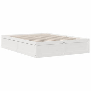 vidaXL Bookcase Bed without Mattress White 150x200cm Solid Wood Pine