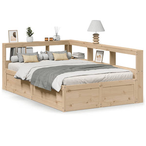 vidaXL Bookcase Bed without Mattress 120x200cm Solid Wood Pine