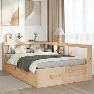 vidaXL Bookcase Bed without Mattress 120x200cm Solid Wood Pine