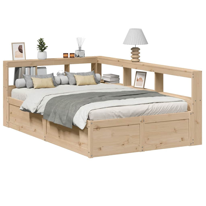 vidaXL Bookcase Bed without Mattress 120x200cm Solid Wood Pine