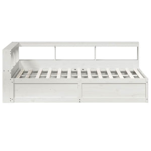 vidaXL Bookcase Bed without Mattress White 120x200cm Solid Wood Pine