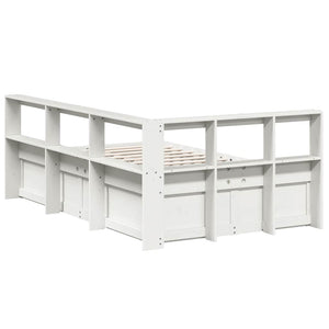 vidaXL Bookcase Bed without Mattress White 120x200cm Solid Wood Pine