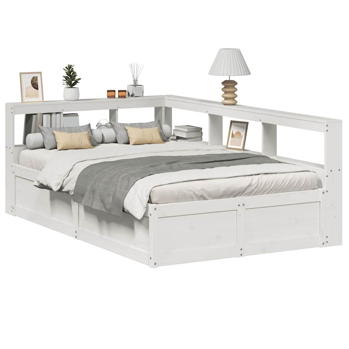 vidaXL Bookcase Bed without Mattress White 120x200cm Solid Wood Pine