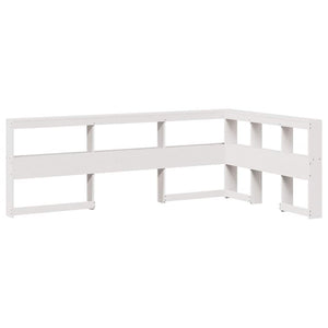 vidaXL Bookcase Bed without Mattress White 135x190cm Solid Wood Pine