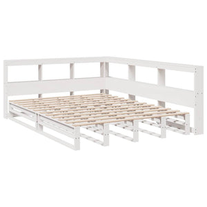 vidaXL Bookcase Bed without Mattress White 140x200cm Solid Wood Pine