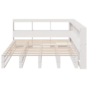 vidaXL Bookcase Bed without Mattress White 140x200cm Solid Wood Pine