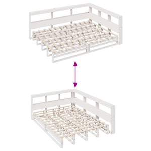 vidaXL Bookcase Bed without Mattress White 140x200cm Solid Wood Pine