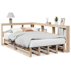 vidaXL Bookcase Bed without Mattress 120x200cm Solid Wood Pine