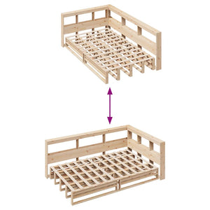 vidaXL Bookcase Bed without Mattress 120x200cm Solid Wood Pine