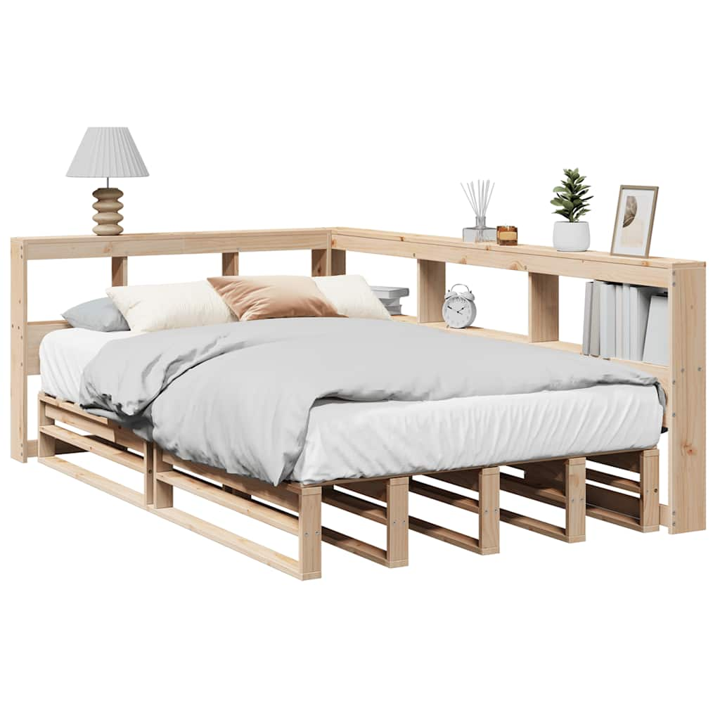 vidaXL Bookcase Bed without Mattress 120x200cm Solid Wood Pine