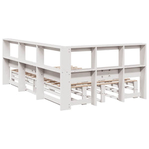 vidaXL Bookcase Bed without Mattress White 120x200cm Solid Wood Pine