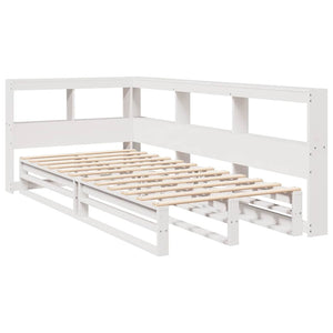 vidaXL Bookcase Bed without Mattress White 100x200cm Solid Wood Pine