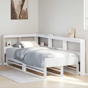 vidaXL Bookcase Bed without Mattress White 100x200cm Solid Wood Pine