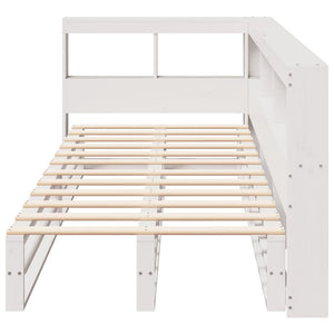 vidaXL Bookcase Bed without Mattress White 100x200cm Solid Wood Pine