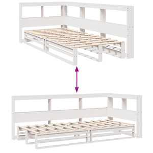 vidaXL Bookcase Bed without Mattress White 100x200cm Solid Wood Pine