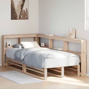 vidaXL Bookcase Bed without Mattress 90x200cm Solid Wood Pine