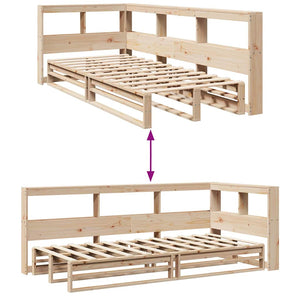 vidaXL Bookcase Bed without Mattress 90x200cm Solid Wood Pine