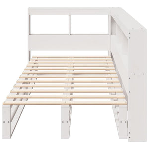 vidaXL Bookcase Bed without Mattress White 90x200cm Solid Wood Pine