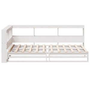 vidaXL Bookcase Bed without Mattress White 90x200cm Solid Wood Pine