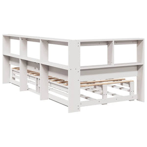 vidaXL Bookcase Bed without Mattress White 90x200cm Solid Wood Pine