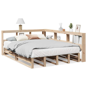 vidaXL Bookcase Bed without Mattress 140x190cm Solid Wood Pine