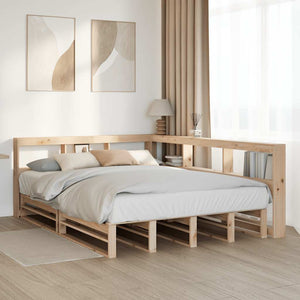 vidaXL Bookcase Bed without Mattress 140x190cm Solid Wood Pine