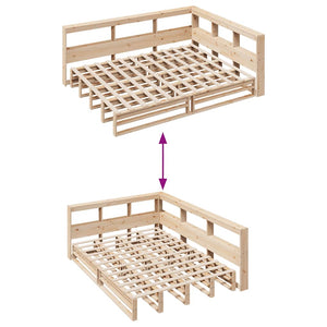 vidaXL Bookcase Bed without Mattress 140x190cm Solid Wood Pine