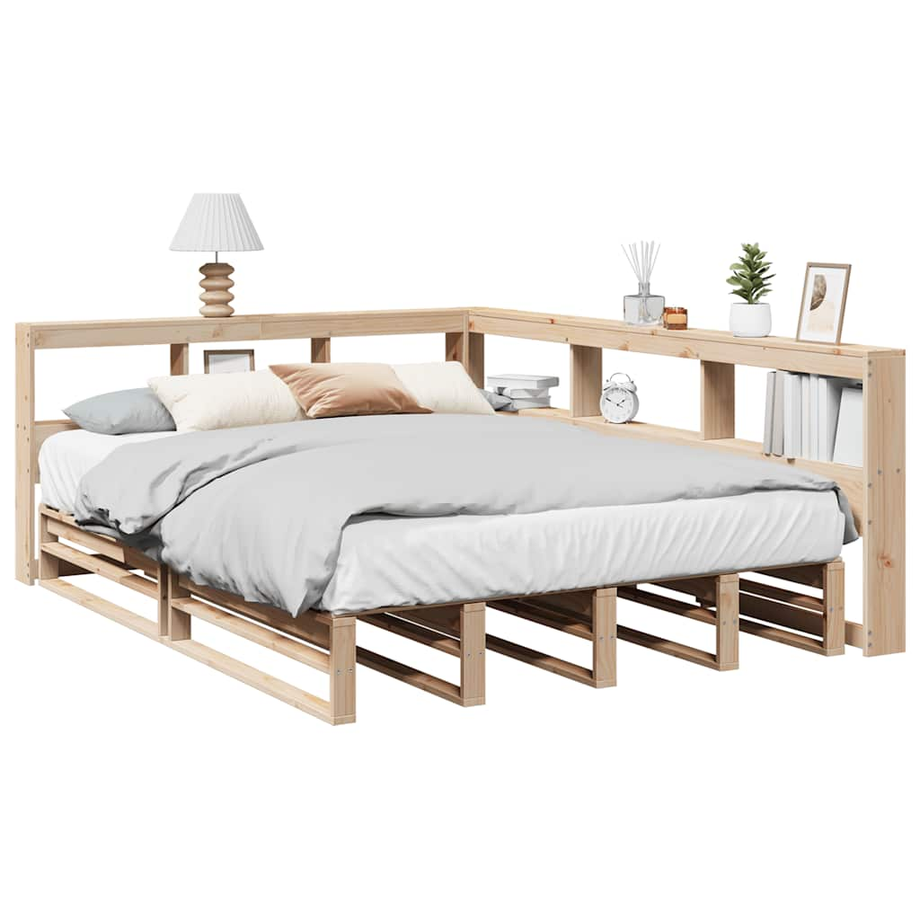 vidaXL Bookcase Bed without Mattress 140x190cm Solid Wood Pine