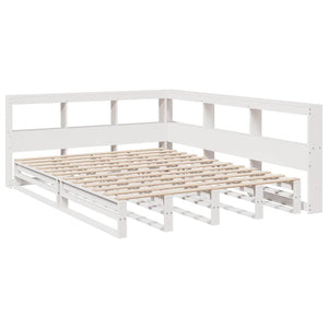 vidaXL Bookcase Bed without Mattress White 140x190cm Solid Wood Pine