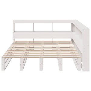 vidaXL Bookcase Bed without Mattress White 140x190cm Solid Wood Pine