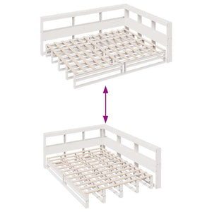 vidaXL Bookcase Bed without Mattress White 140x190cm Solid Wood Pine