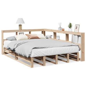 vidaXL Bookcase Bed without Mattress 135x190cm Solid Wood Pine