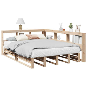 vidaXL Bookcase Bed without Mattress 135x190cm Solid Wood Pine