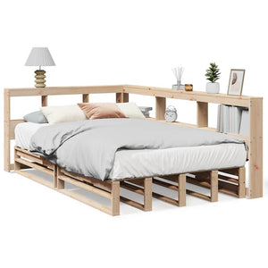 vidaXL Bookcase Bed without Mattress 120x190cm Solid Wood Pine