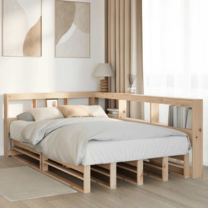 vidaXL Bookcase Bed without Mattress 120x190cm Solid Wood Pine