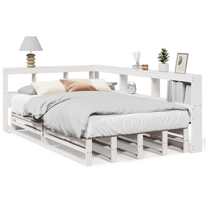 vidaXL Bookcase Bed without Mattress White 120x190cm Solid Wood Pine