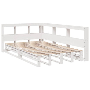 vidaXL Bookcase Bed without Mattress White 120x190cm Solid Wood Pine